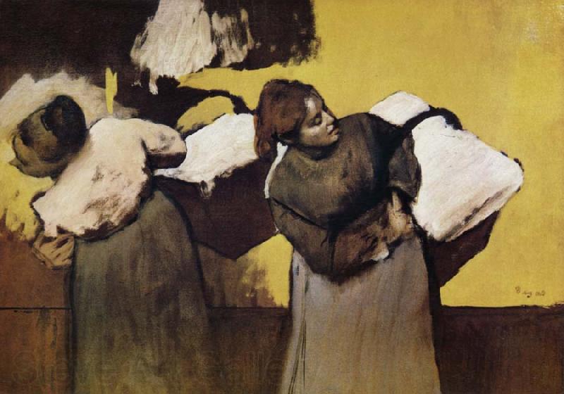 Edgar Degas Two Laundryman France oil painting art